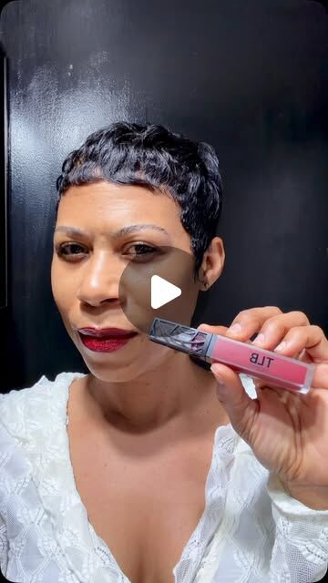 Chaniel wearing a red lipstick look